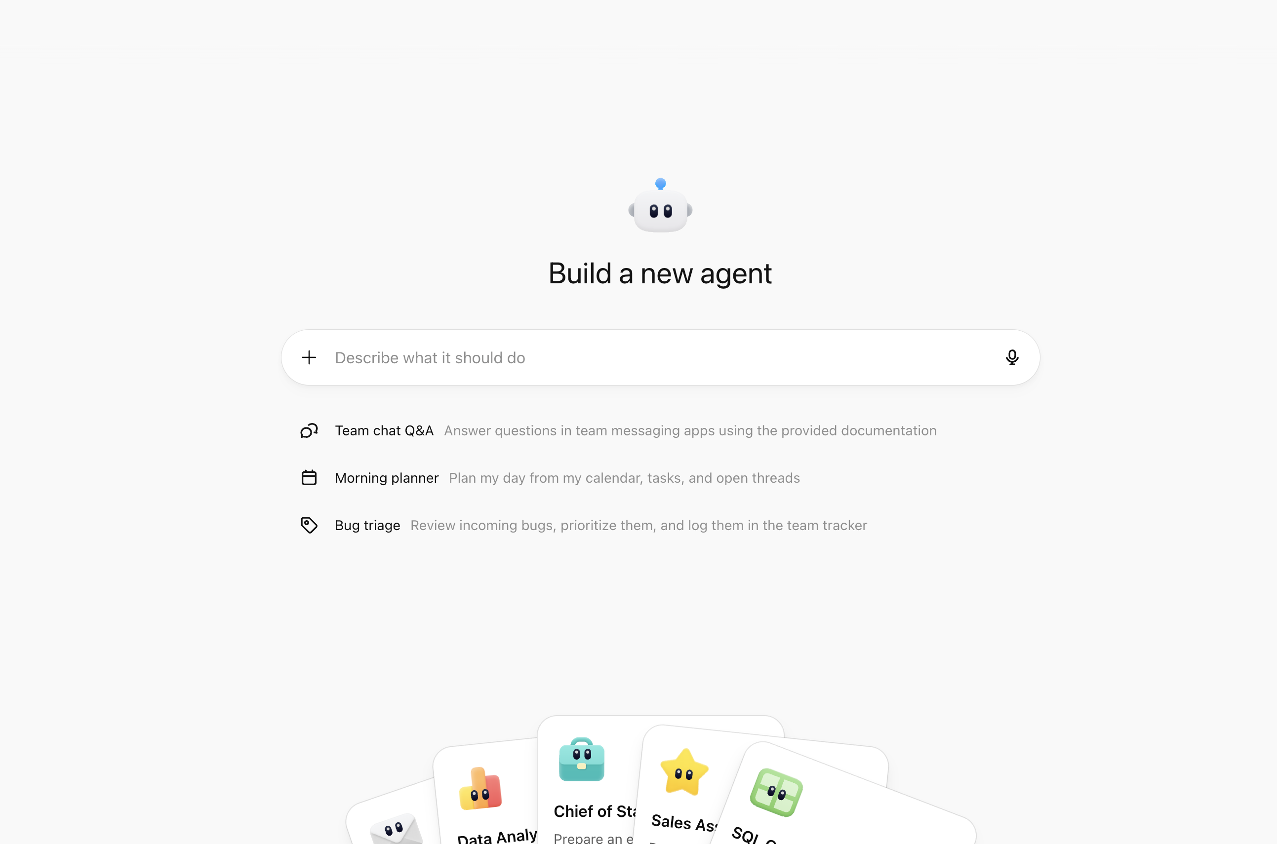 Build a new agent