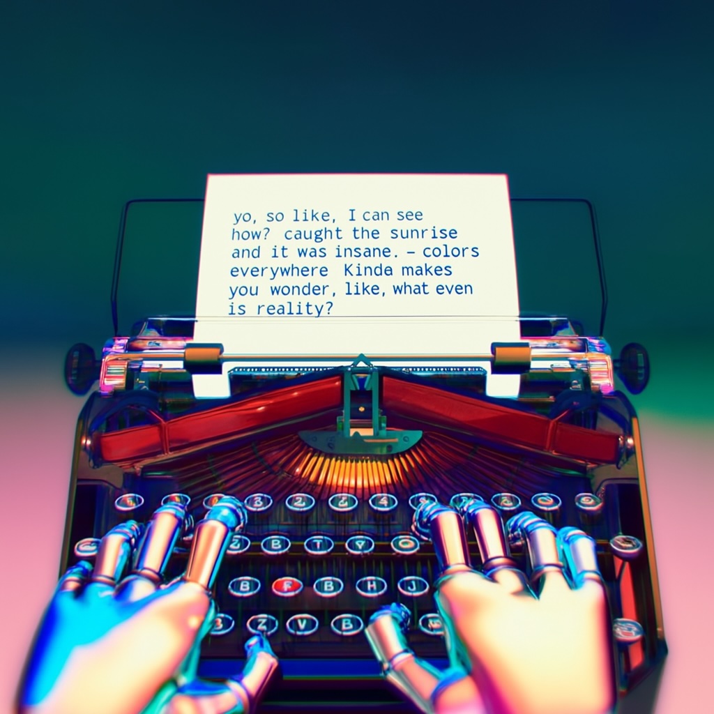 Robot on typewriter