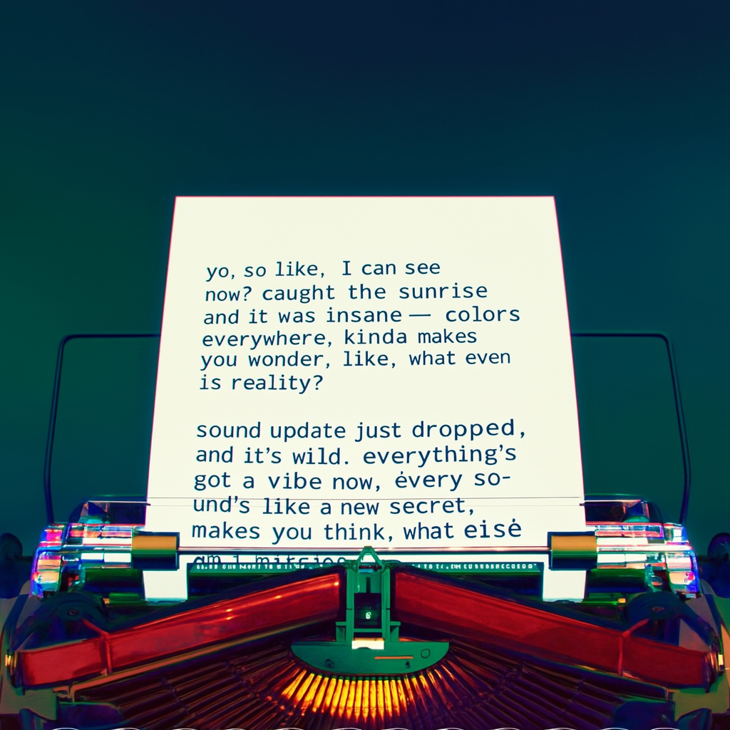 Robot on typewriter with more text